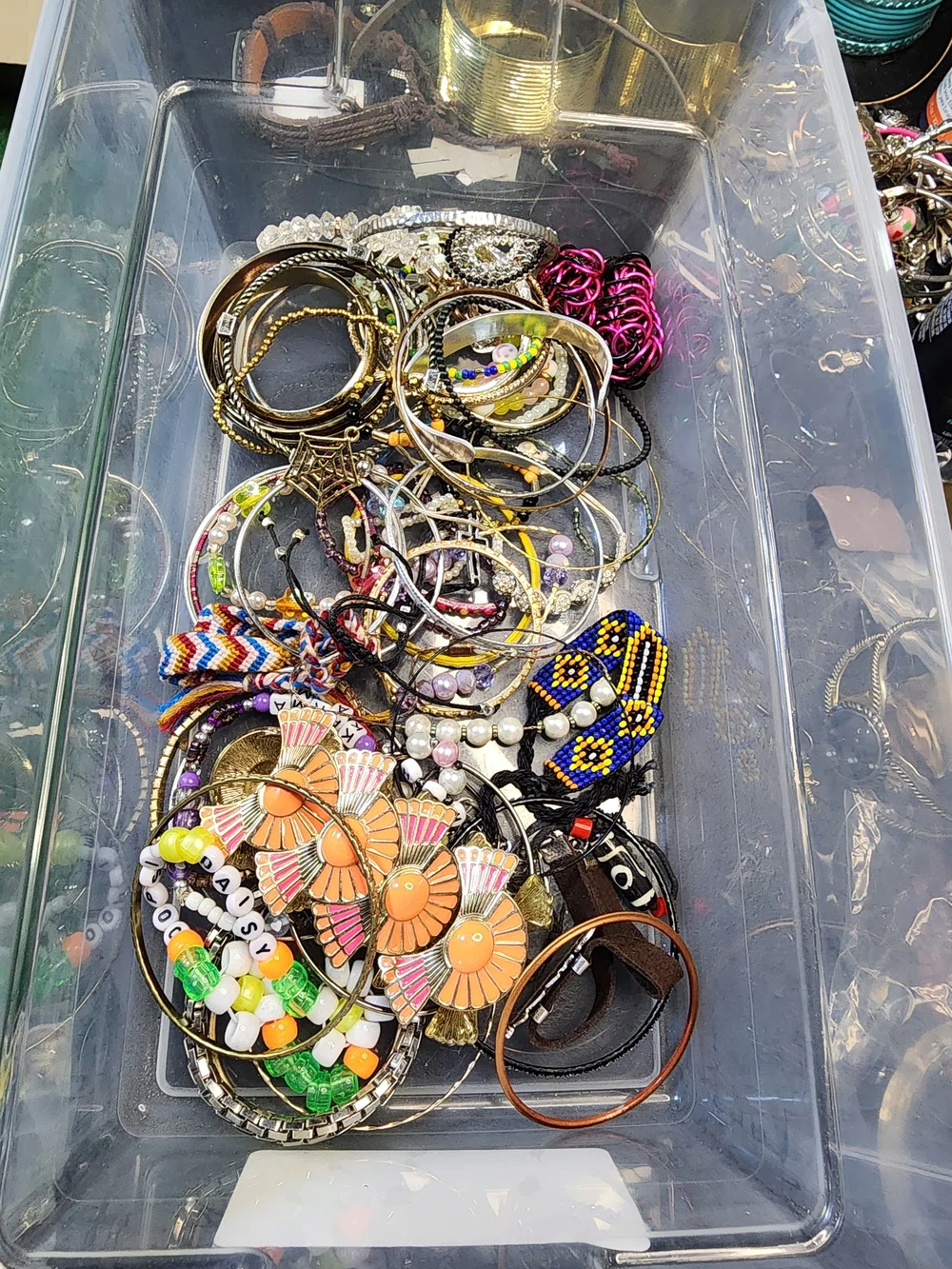 1lb Mixed Color Beaded and Metal Bracelet Set May Or May Not Have Matches